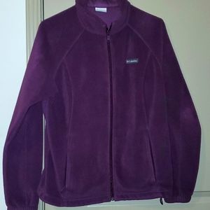 WOMENS COLUMBIA EGGPLANT COLOR ZIP UP SWEATER / SIZE XL